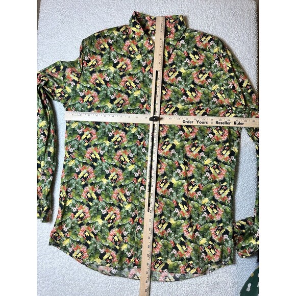 Premium Mood Denim Superior XXL Button Down Floral Shirt PMDS Check Measurements - Picture 5 of 7